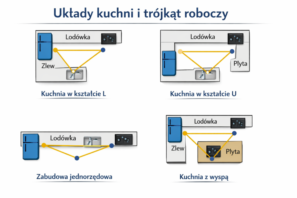 Układ kuchni i trójkąt roboczy